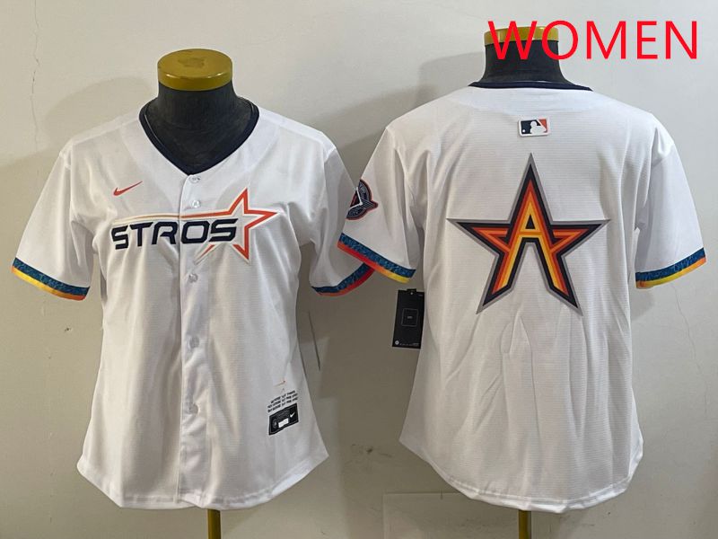 Women Houston Astros Blank White Fourth generation Joint Name 2025 Nike MLB Jersey style 5